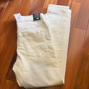 NWT J Crew 9 High Rise‎ Skinny Jeans White Womens cropped classic Denim Size 28